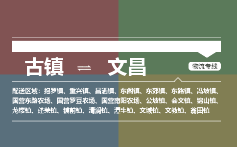 古镇到文昌物流专线-古镇到文昌货运-卡班运输