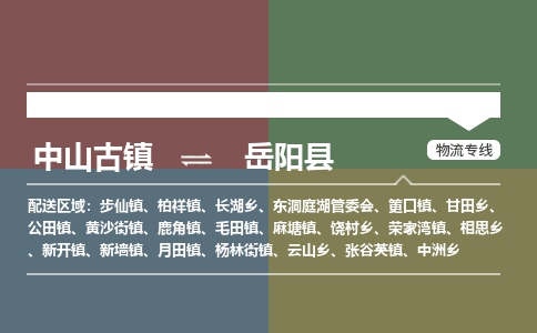中山古镇到岳阳县物流专线-中山古镇至岳阳县货运物流运输