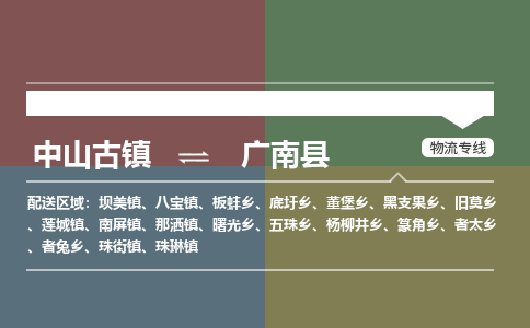 中山古镇到广南县物流专线-中山古镇至广南县货运物流运输