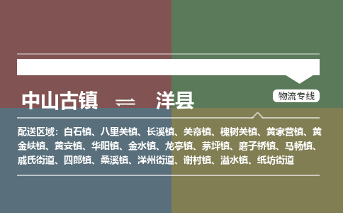 中山古镇到洋县物流专线-中山古镇至洋县货运物流运输